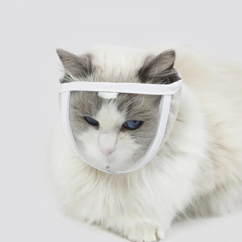 

Muzzle Transparent Grooming Muzzle Portable Head Cover For Cats Anti-Biting Protection Kitten Accessory Pet