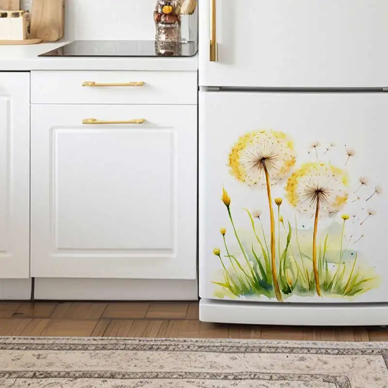 Watercolor Dandelion Wall Sticker Toilet Lid Stickers, Bedroom Entrance Living Room Porch Home Decora Waterproof Decals M1587