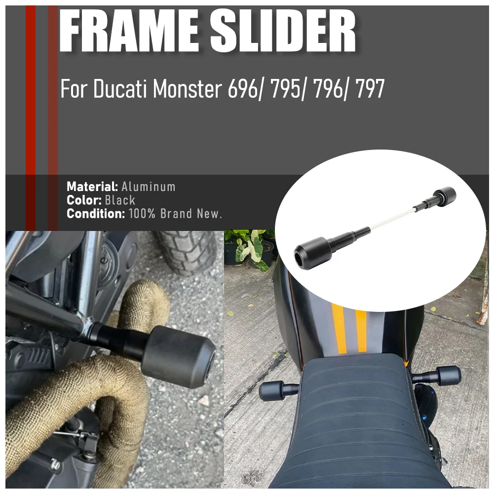 

Motorcycle Accessories Frame Sliders Falling Protection Crash Protector Pad For Ducati Monster 696 795 796 797 1100/S 1100 EVO