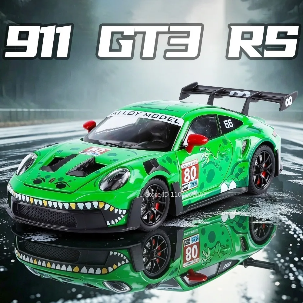 

1:24 Scale 911 GT3 RS Miniature Sports Car Model Toys Alloy Diecast Doors Opened Pull Back Shock Absorption Simulation Supercars