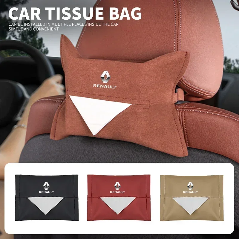 Car Seat Interior Tissue Storage Bag Accessories For Renault RS 3 Laguna Scenic Latitude Talisman Kadjar Captur Koleos Duster