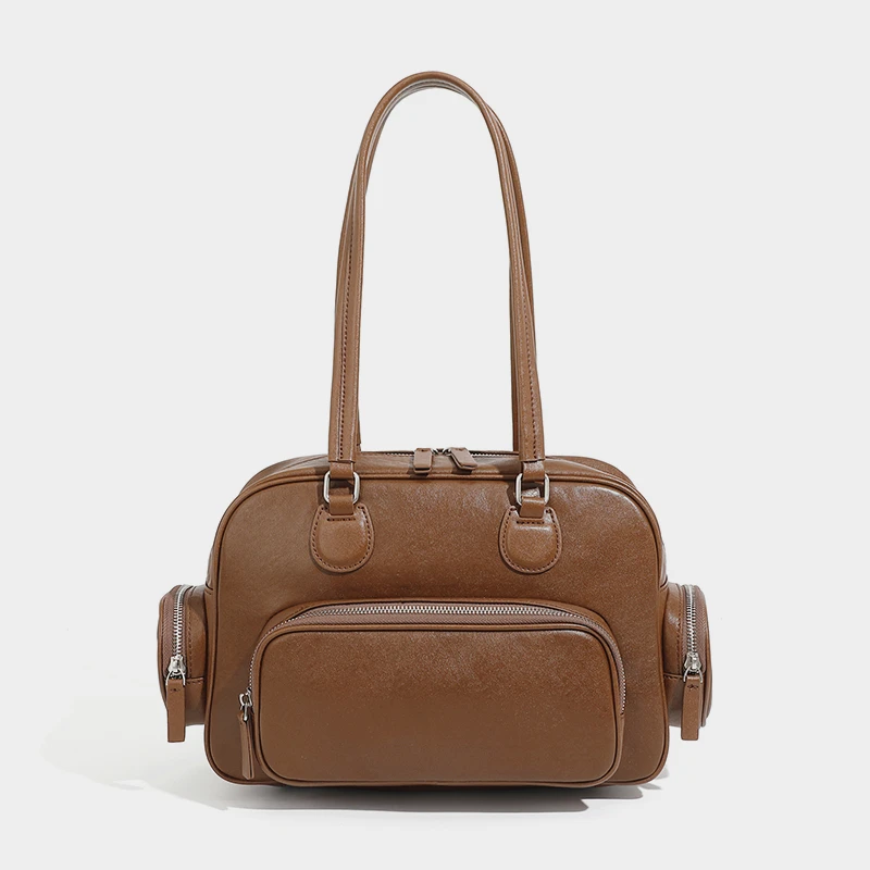 

Hifashion коровья натуральная кожа сумки на плечо для женщин 2025 роскошные дизайнерские сумки-подушки-тоут офисные женские сумки