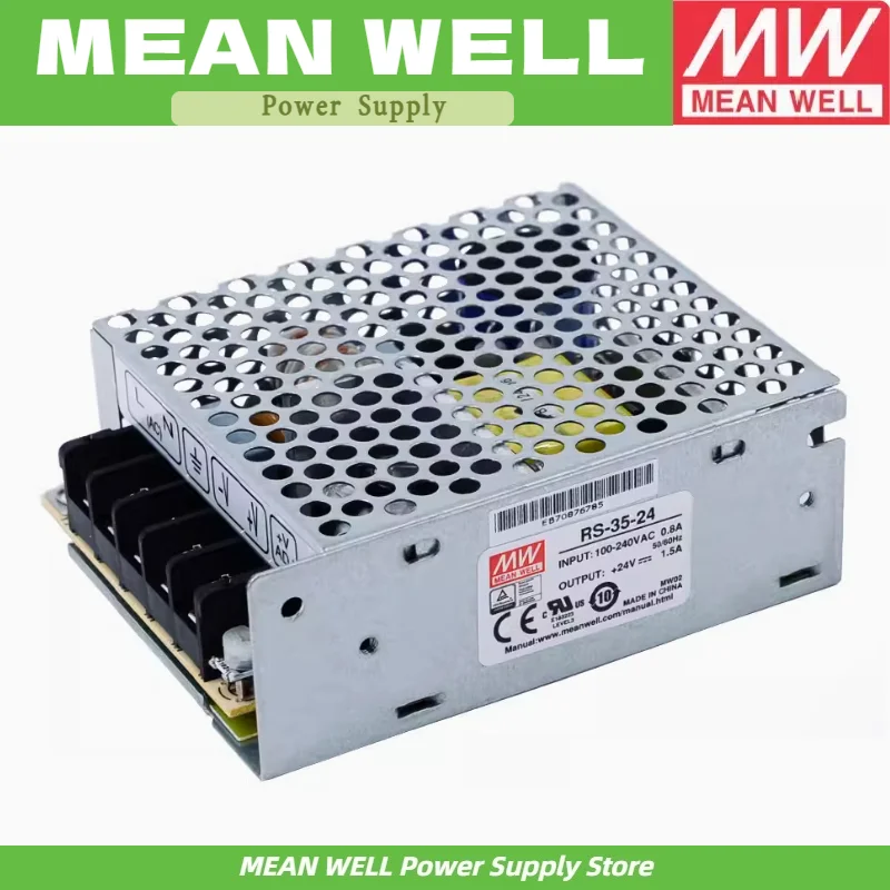 MEAN WELL RS-35 RS-35-12 RS-35-24 Single Output Switching Power Supply RS-35 12V 24V