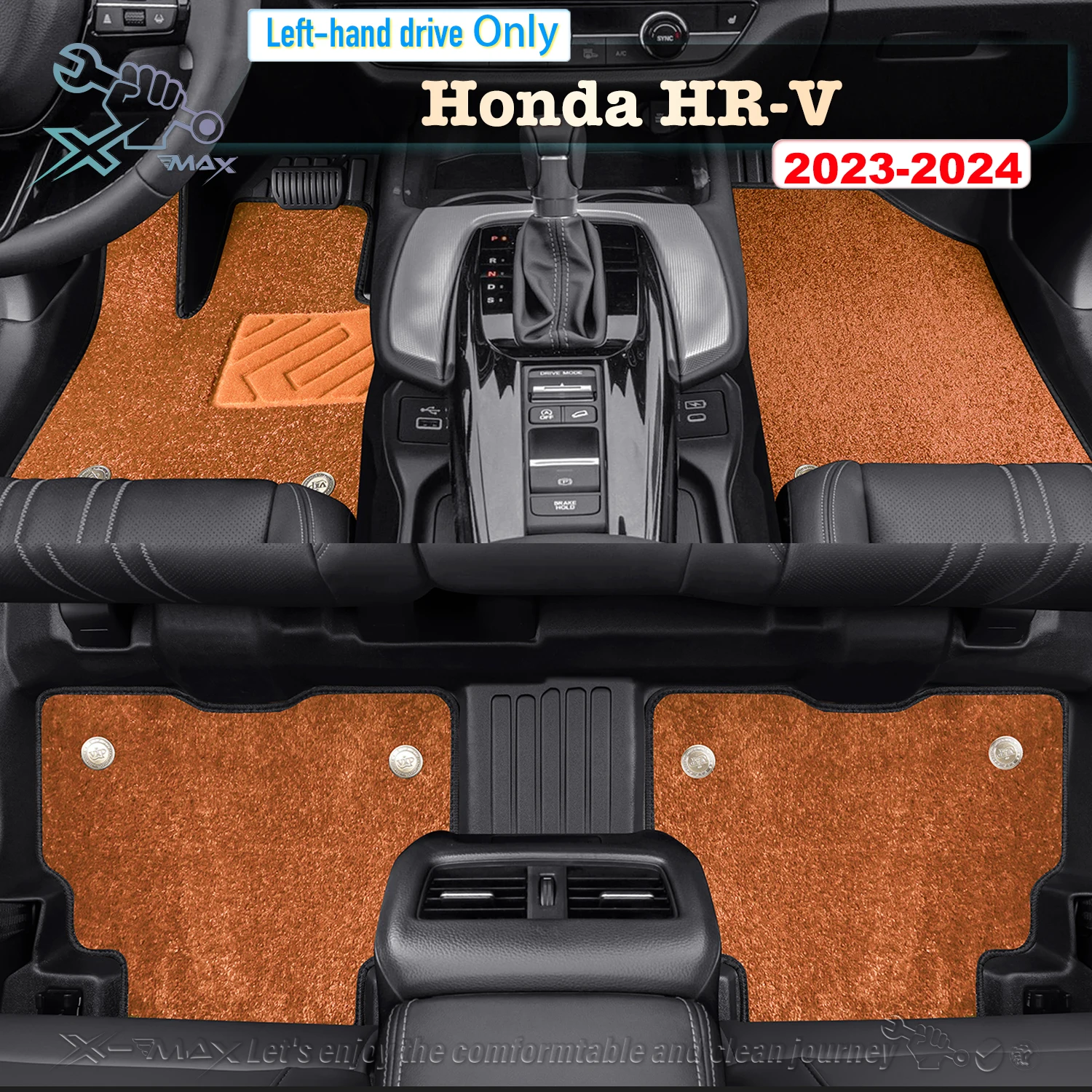 

Left-hand Drive Car Floor Mat For Honda HR-V HRV 2023-24 Full Surround Foot Mat Automotive Floor Mat Floor Liner Water-proof Mat