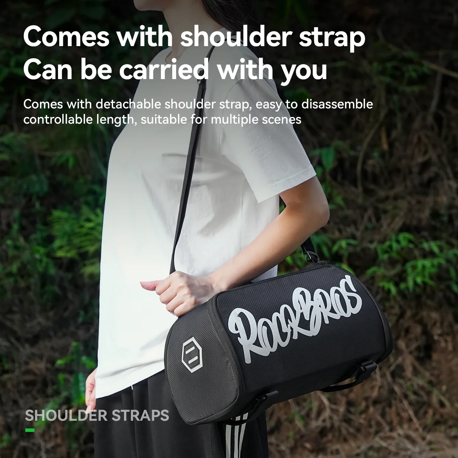 

ROCKBROS Велосипедная сумка-полка Портативная велосипедная цельная сумка большой вместимости с плечевым ремнем Светоотражающая сумка с двойной молнией