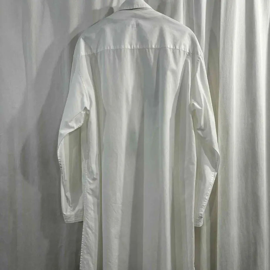 TOP-YAMAMOTO ® Japanese-style embroidered shirt for both men and women, pure cotton loose round-neck long-sleeved white shirt