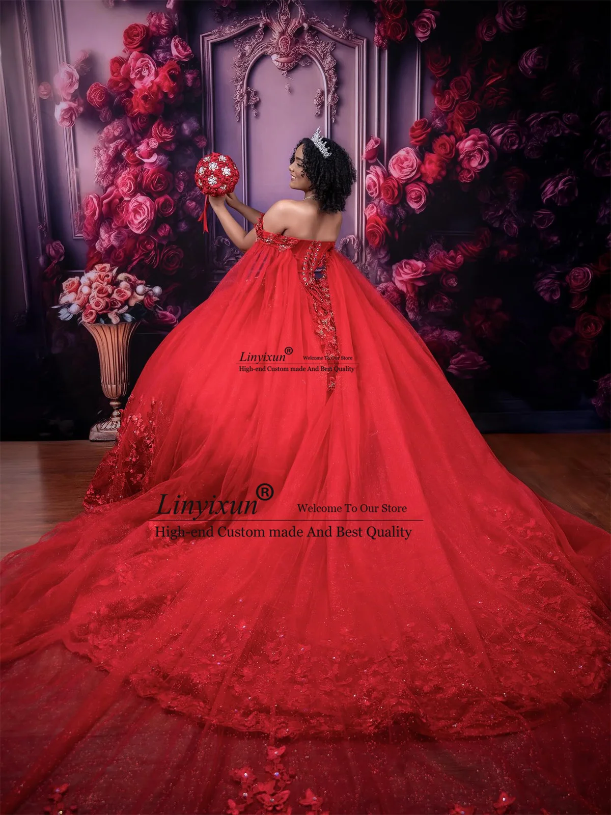 

Mexican 3D Floar Quinceanera Dresses Applique Lace Customized Off Shoulder Sweet 16 Ball Gown Birthday Corset Vestido De 15 Anos