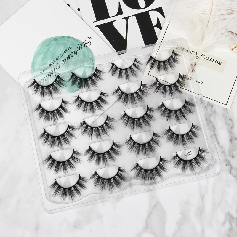 Faux Cils 3/10 Pairs 3D Mink False Eyelashes Dramatic Fluffy Handmade Fake Lashes Cruelty Free Wispy Lashes Makeup Tools Cilios