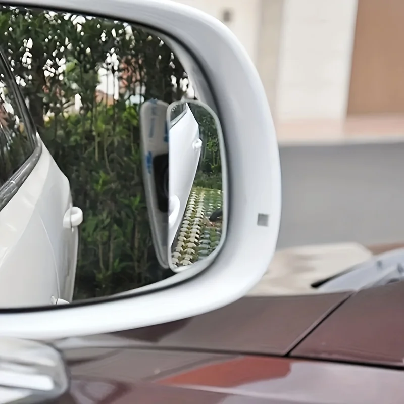 2Pcs Car Arc Wide-angle Rearview Mirror Clear Slim Blind Spot Reversing Glass Convex Rear View Mirror Parking Mirror for SUV Car