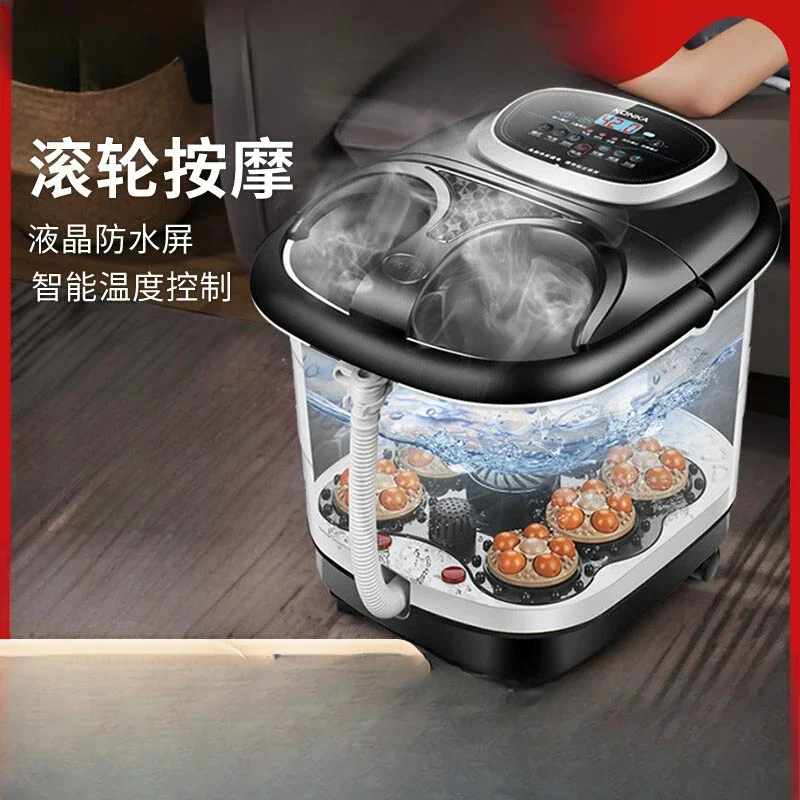 220V Advanced Electric Foot Soaking Basin with Heating Function, Temperature Control, and Automatic Massage for Home Use AC