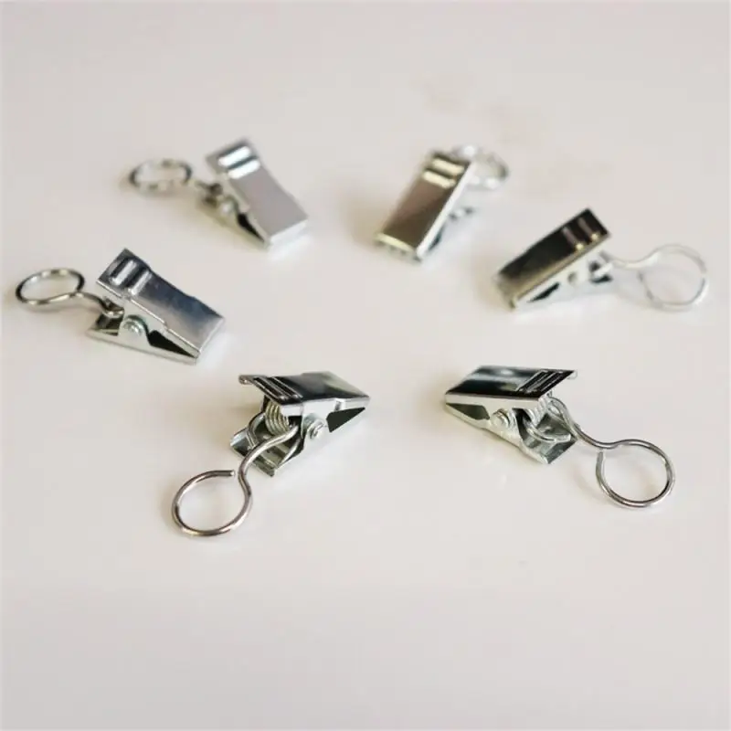 60/10Pcs Stainless Steel Curtain Clips With Hook Mini Metal Wire Holder For Window Curtain Photos Clips Home Decors Accessories