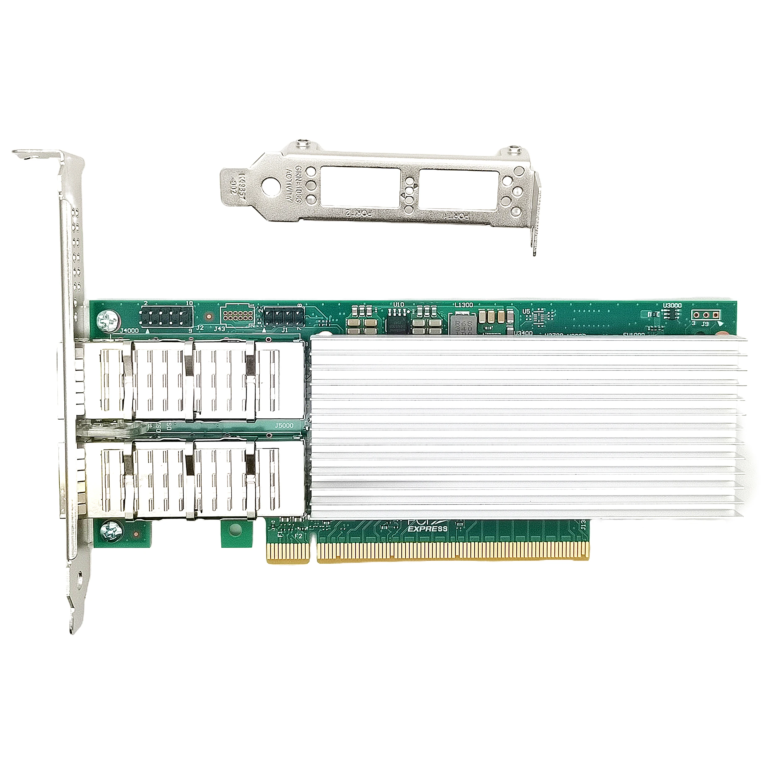 بطاقة شبكة إيثرنت ، بمنفذ مزدوج qsfp28 ، متوافقة مع رقاقة intel ، pcie x 16 ، nic ، محول خادم