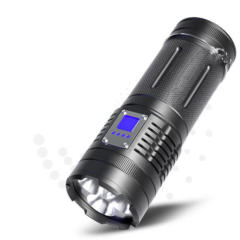 

Leopard White Laser Power Torch P50 Power Display Type-c Fast Charge USB Output Remote Flashlight