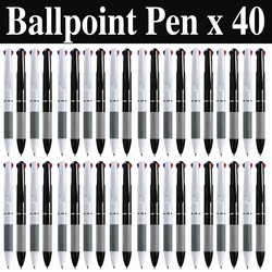 40Pcs Ballpoint Pen Kawaii Silica 3 Colored Ink Black Blue Red Ball Pens for Writing Kids Students Gift Stationery