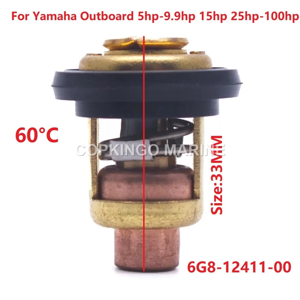 Boat Engine Thermostat 60°C 6G8-12411-00 for Yamaha Outboard 5hp-9.9hp 15hp 25hp-100hp