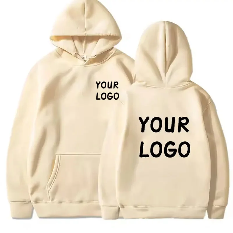 Unisex Casual Hoodie Street Style Solid Color Logo Design Comfortable Streetwear Top for Men And Women