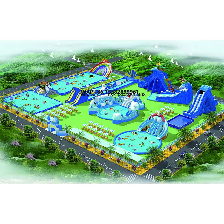 Custom Made Water Park Equipment Large Inflatable Floating Water Park Commercial Inflatable Water Park for Kids and Adults