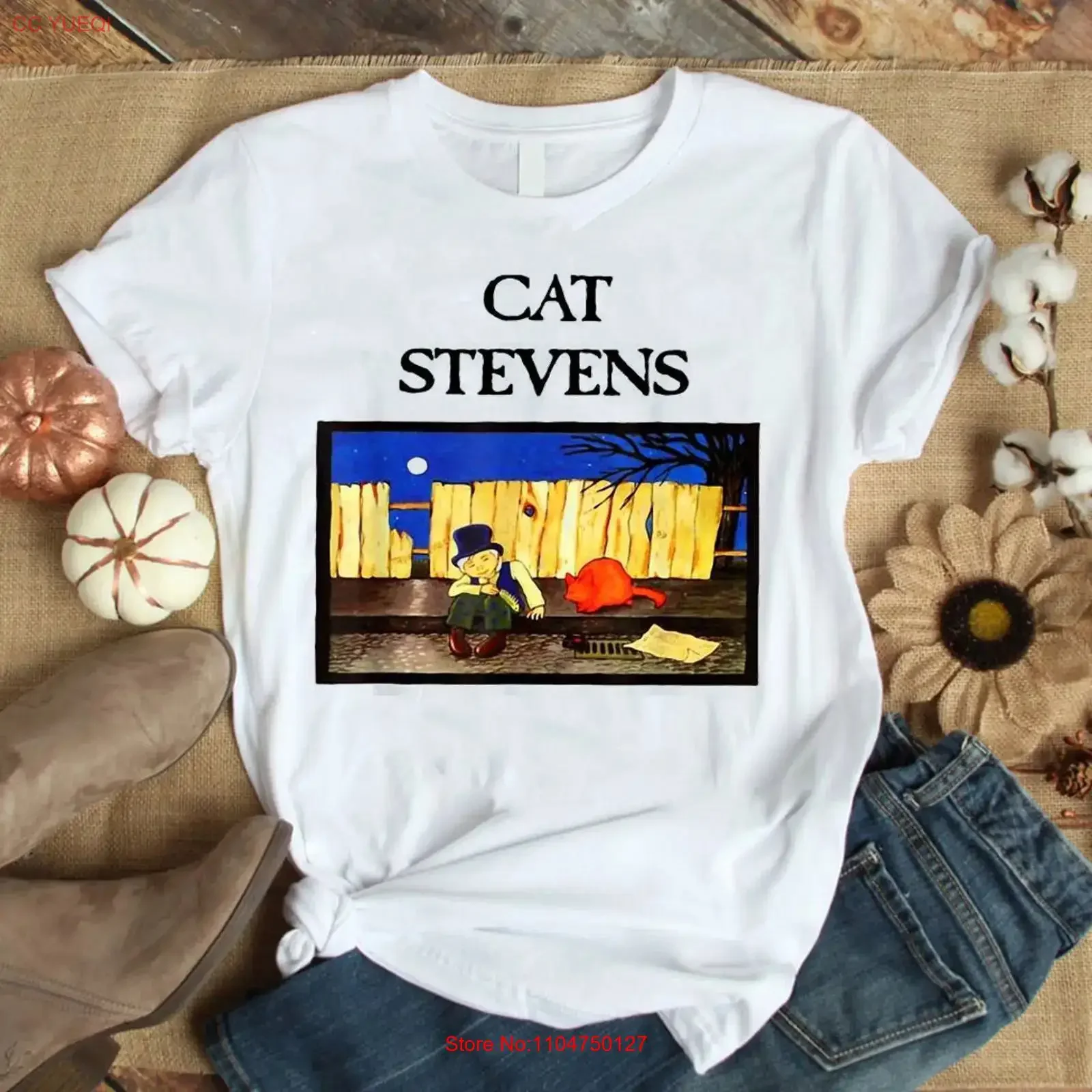 Cat Stevens shirt ALBUM white T All sizes S to 45Xl JN524 vintage Washed fashion Stylish Soft Comfortable homme Slightly Unisex