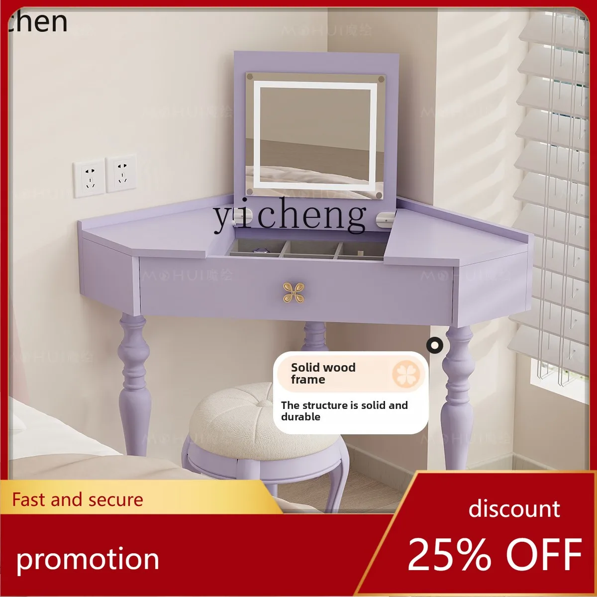 

HXL Dresser Memphis Bedroom Corner Makeup Table Small Unit Flip Makeup Bucket Integrated Storage Cabinet