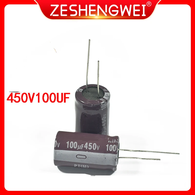 2PCS 450V 100UF Aluminum Electrolytic Capacitor 100UF 450V 18*35mm NEW Electrolytic Capacitor Size：18x35