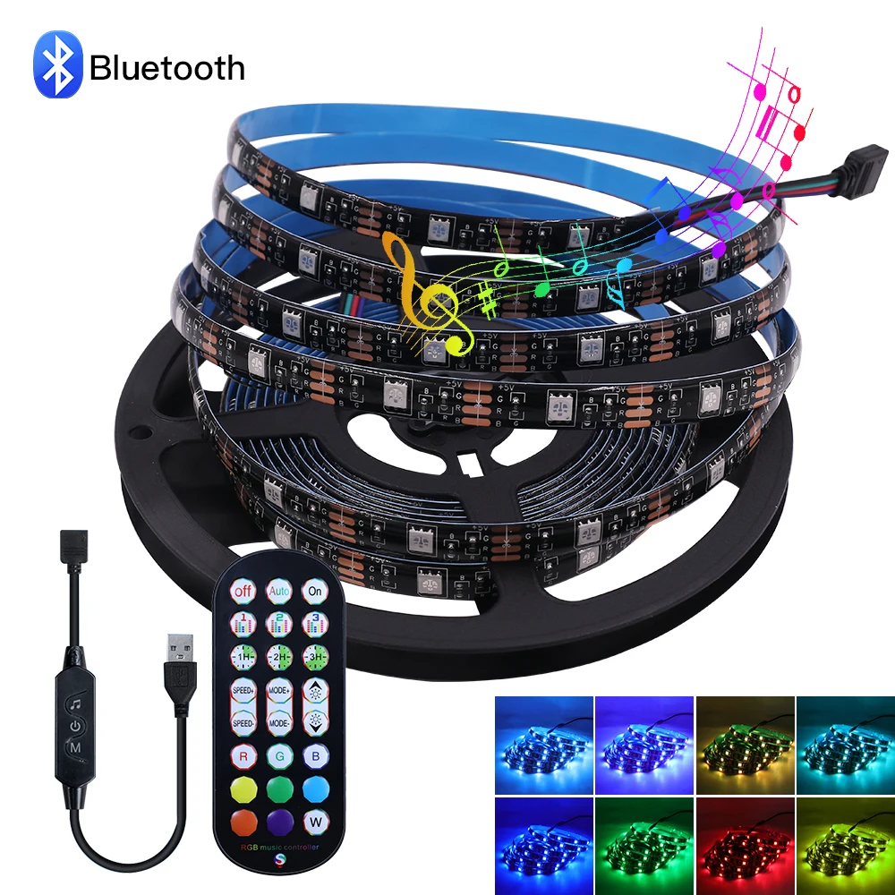 RGB LED pásek 5V s dálkovým ovládáním