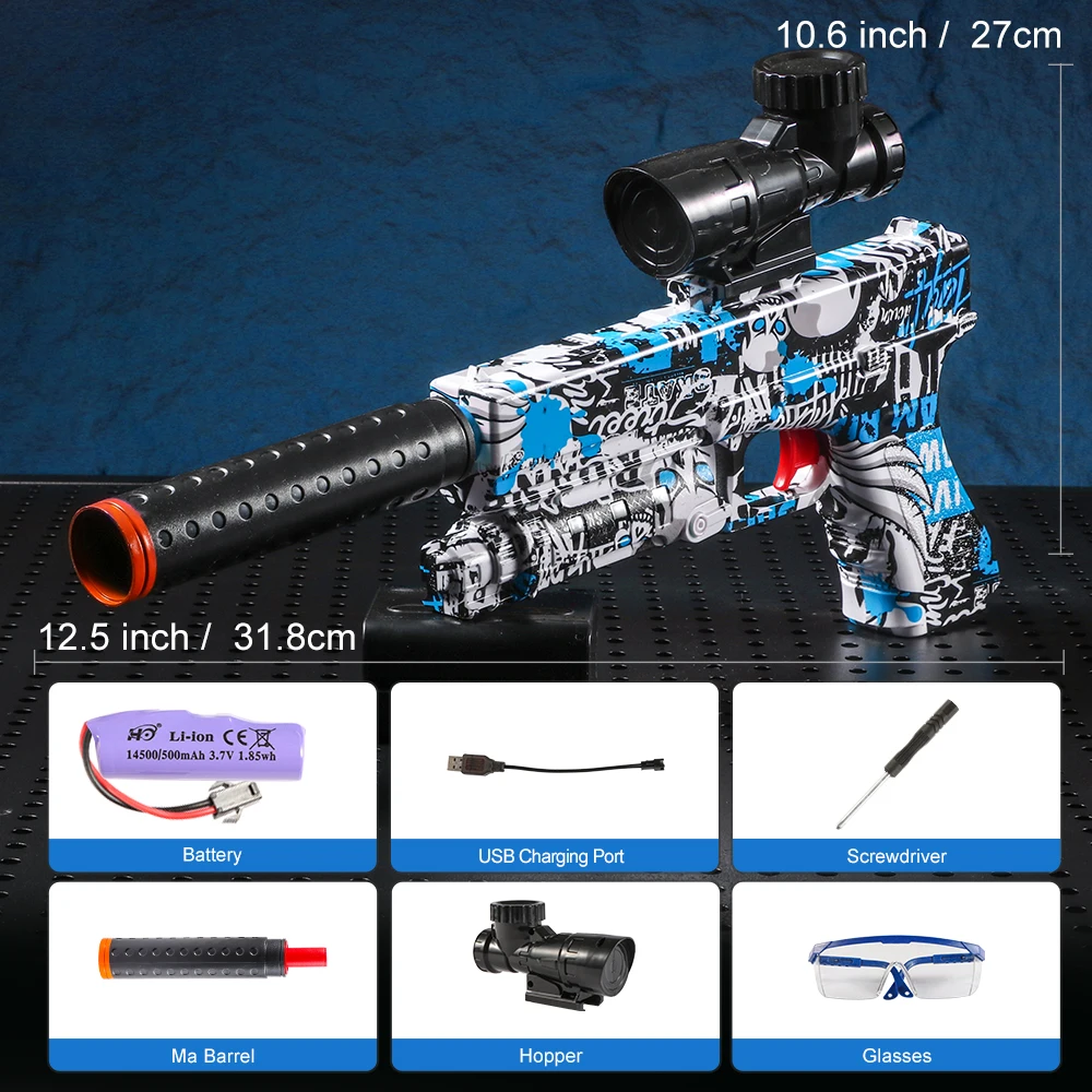 Electric BlasterPistol Gun Set, High Precision Shooting Toy, Perfect Automatic Outdoor Toy Gift for Birthday (Bullets Excluded)