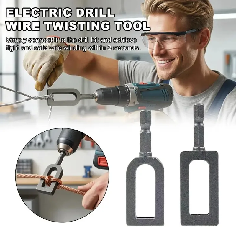 1/2pc Rafford 1/4 Inch Hex Shank Wire Twister Drill Attachment Multifunctional Drill Wire Twister Tool Fast Fence Wire Tying