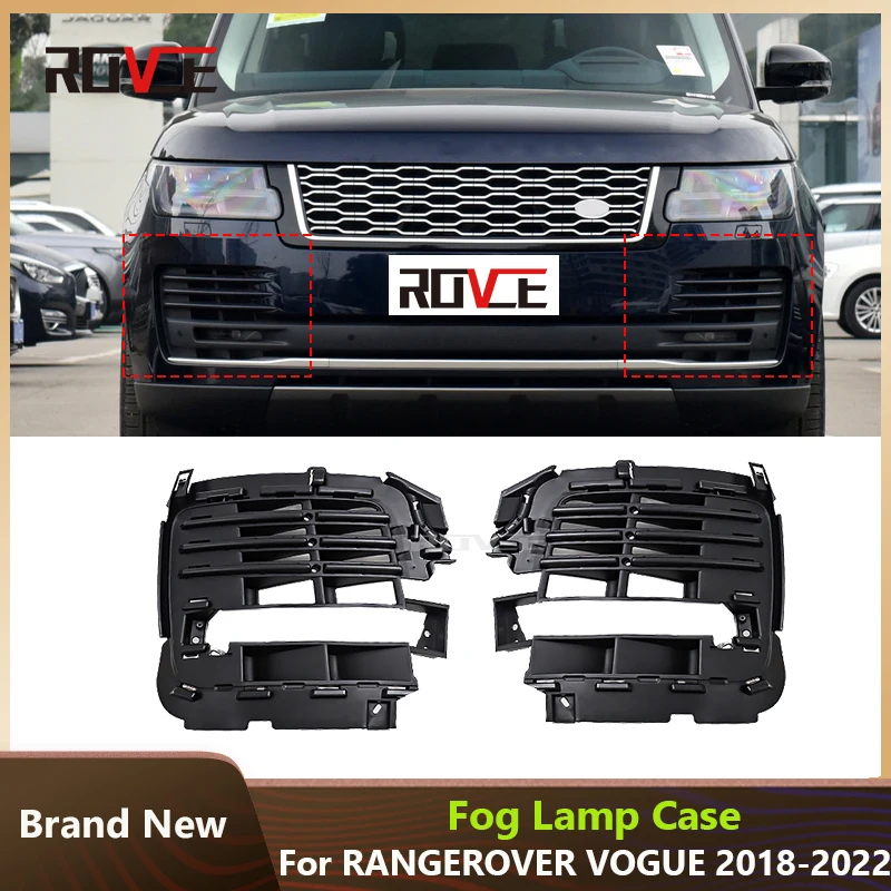 ROVCE Front Bumper Fog Light Grille Cover For Land Rover Range Rover Vogue L405 2018 2019 2020  2021 2022 Car Accessories