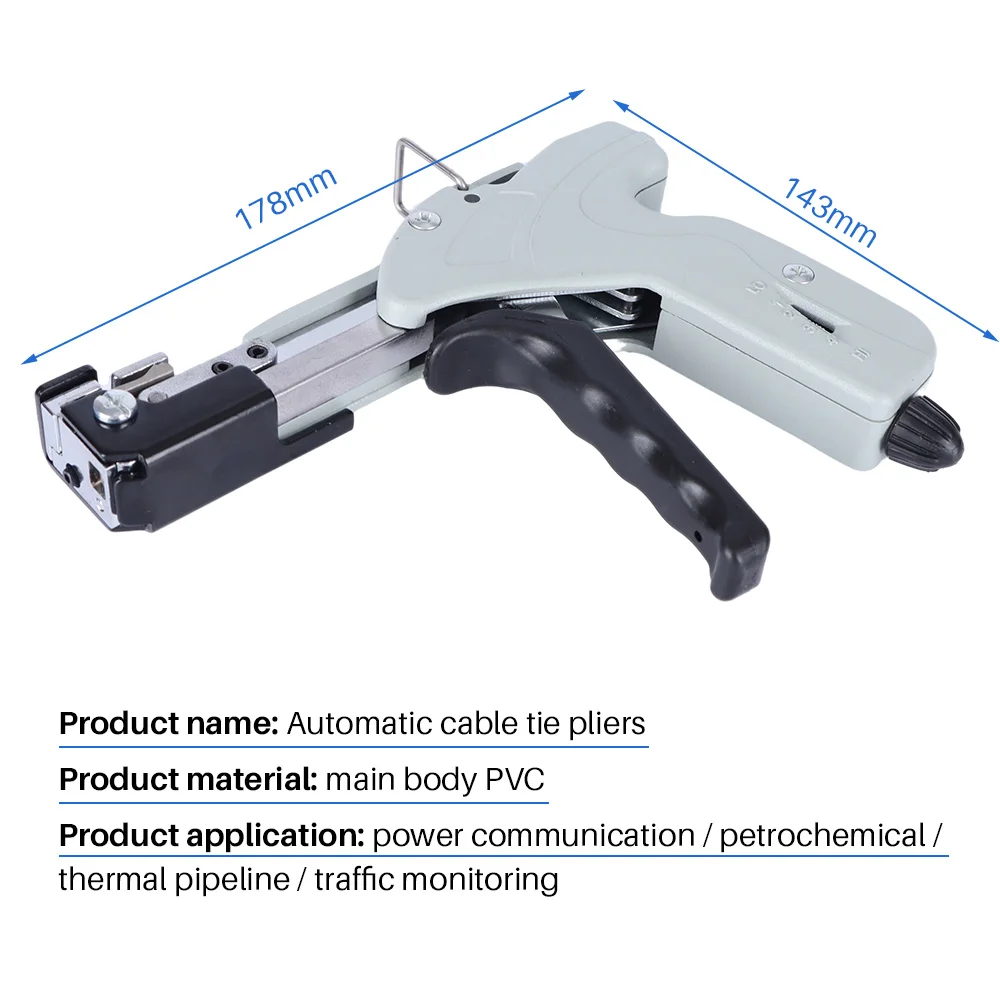 Stainless Steel Cable Tie Gun Stainless Steel Zip Cable Tie plier bundle tool for width 6.35-20mm thickness 0-1.2mm