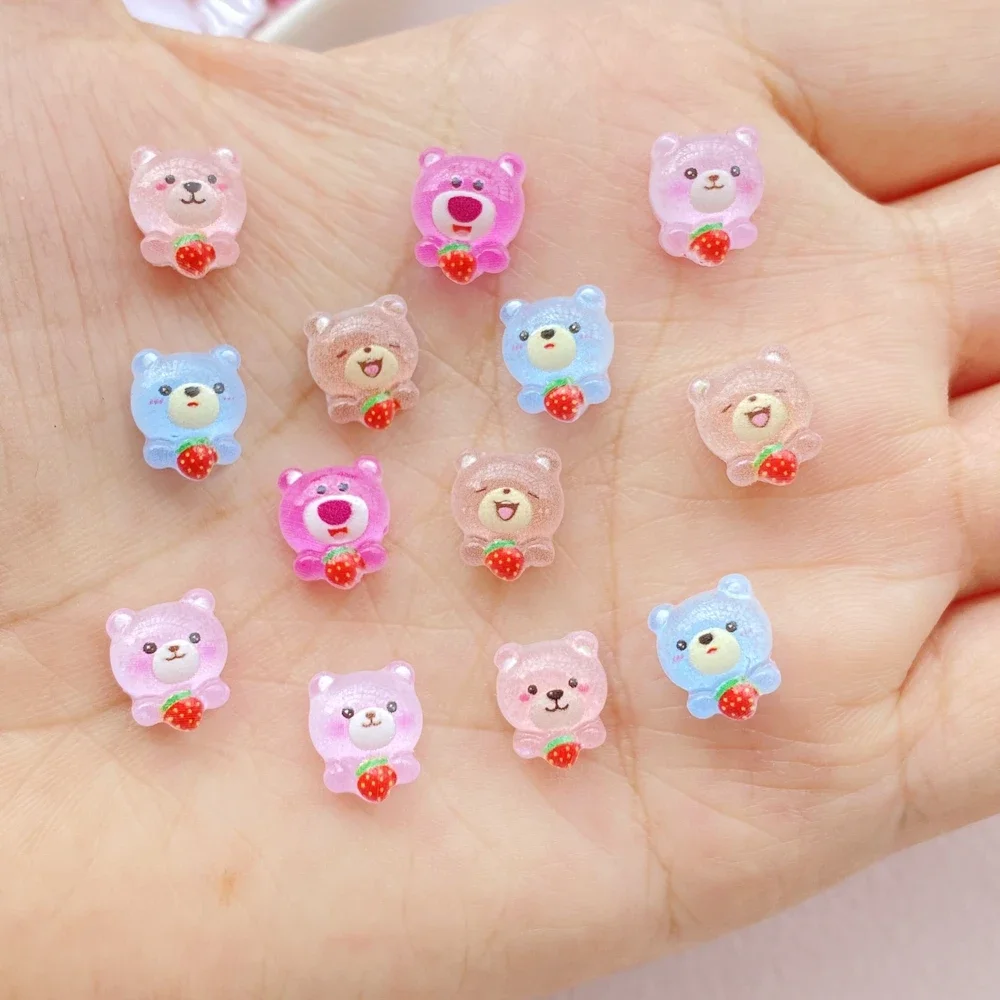 50 Stuks Nieuwe Mini Kawaii cartoon bear Serie Hars Plakboek Diy Boog Decor Manicure Accessoires Ambachten