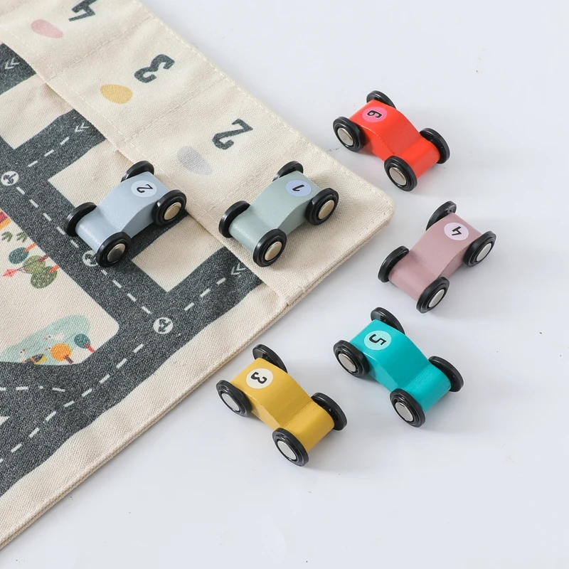 35*31cm montessori Spielzeug Baby Auto Verkehr Straßenkarte Leinwand Desktop-Matte Spiel Holzauto Eltern-Kind-Interaktion Kind Bildung Geschenk – Detail 13