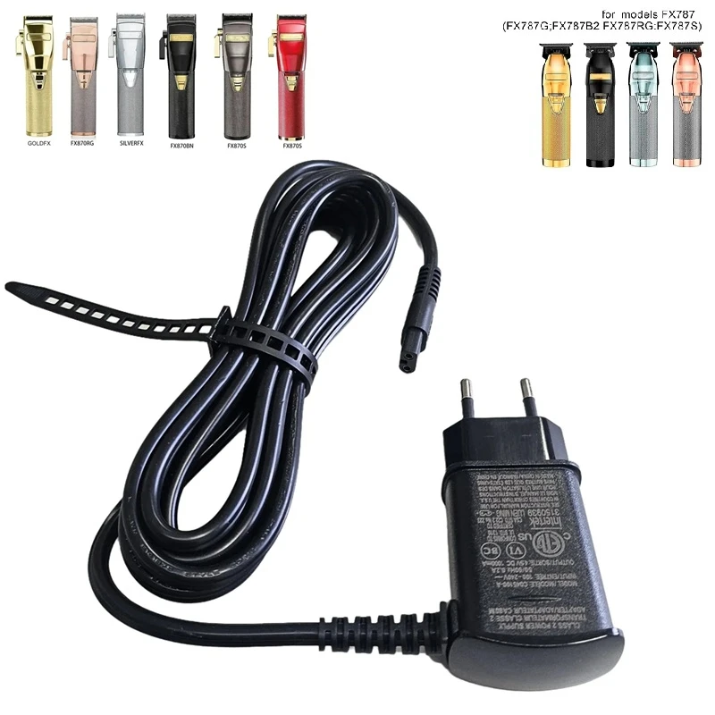 Replacement Power Cords (EU) Fit For BaBylissPRO All FX870 and FX787 Models Clipper Trimmer Charger Power Adapter Cord