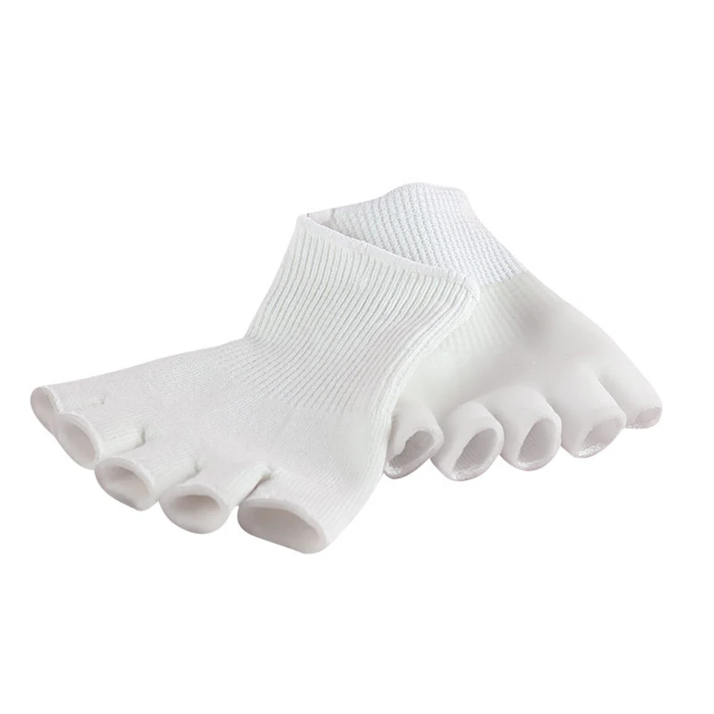 

1 Pair 5-Toe Gel Moisturizing Socks For Women Open Toed Non Slip Spa Foot Care Cotton Soft Stretchable Pain Relief Ladies Sock