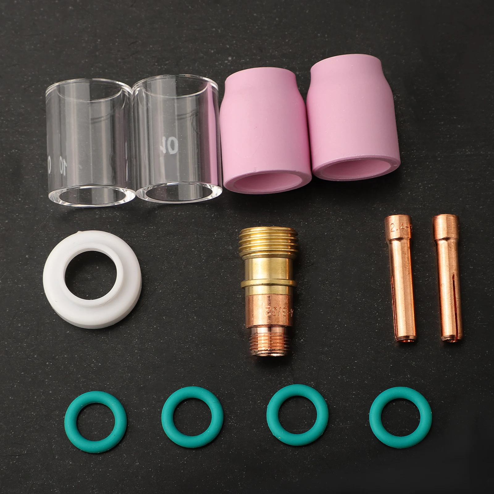 

TIG Welding Torch Essentials Complete 12pcs Accessory Kit Compatible with Models WP17/18/26 Including Glass Cups