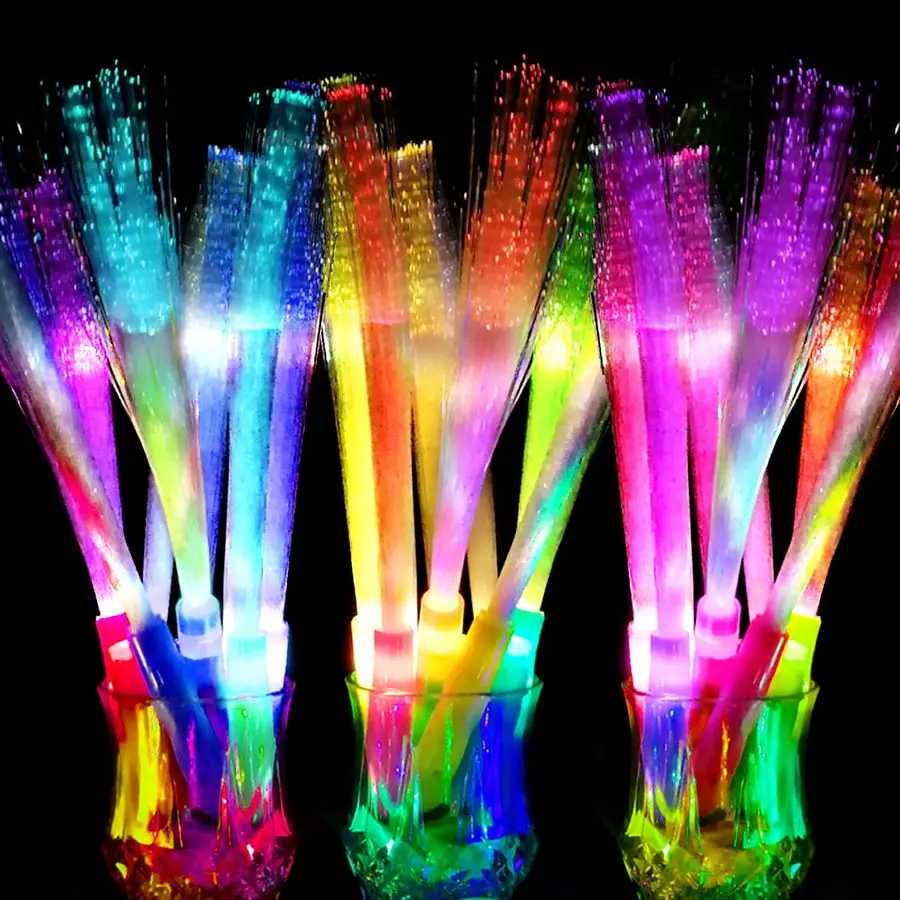 

Glow Sticks Bulk Party Favor Supplies Pack Glow Fiber Optic Wands,Glow in the dark Party Supplies Favor Flashing Light Up Sticks