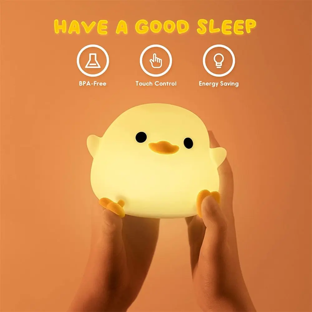 Led Cute Bean Duck Night Light con sensore tattile lampada da tavolo ricaricabile lampada da comodino per camera da letto soggiorno Drop shipping