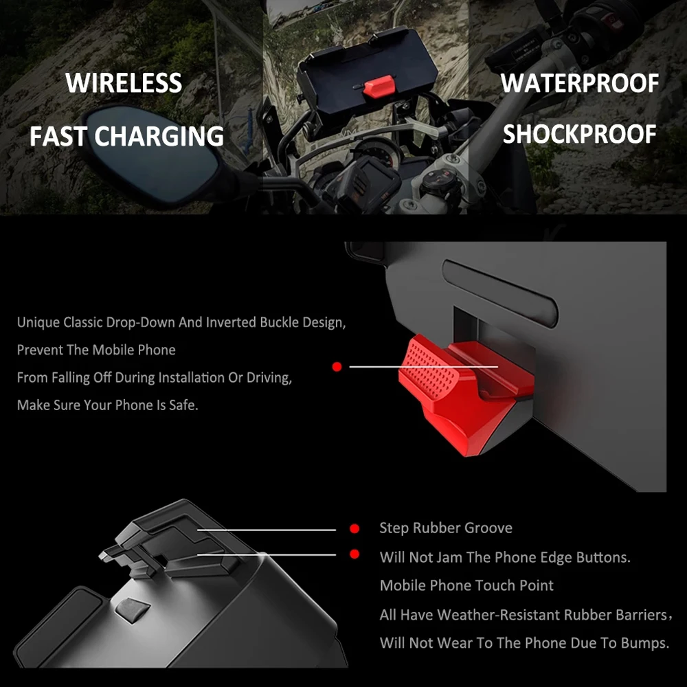 For BMW R1250GS ADV Wireless Charge Mobile Phone Navigation Bracket R 1250 GS R1250 GS Motorcycle Wireless Charging R1200GS ADV