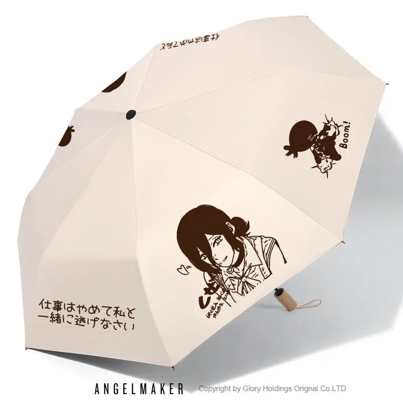 大人気アニメ「チェンソーマン」レゼ傘-ポータブル雨晴兼用折りたたみ傘-コスプレ同人グッズ