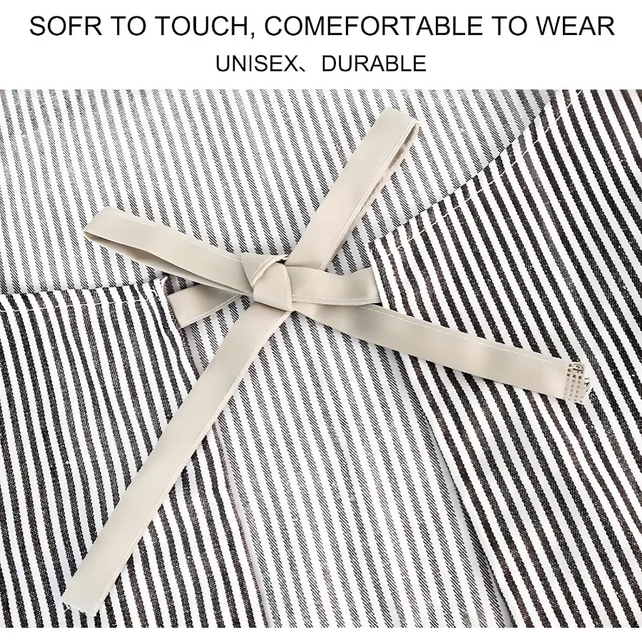 조절 가능한 턱받이 앞치마 2개 세트, 주방 요리용 포켓 2개, 남녀 공용, 튼튼하고 편안한 디자인