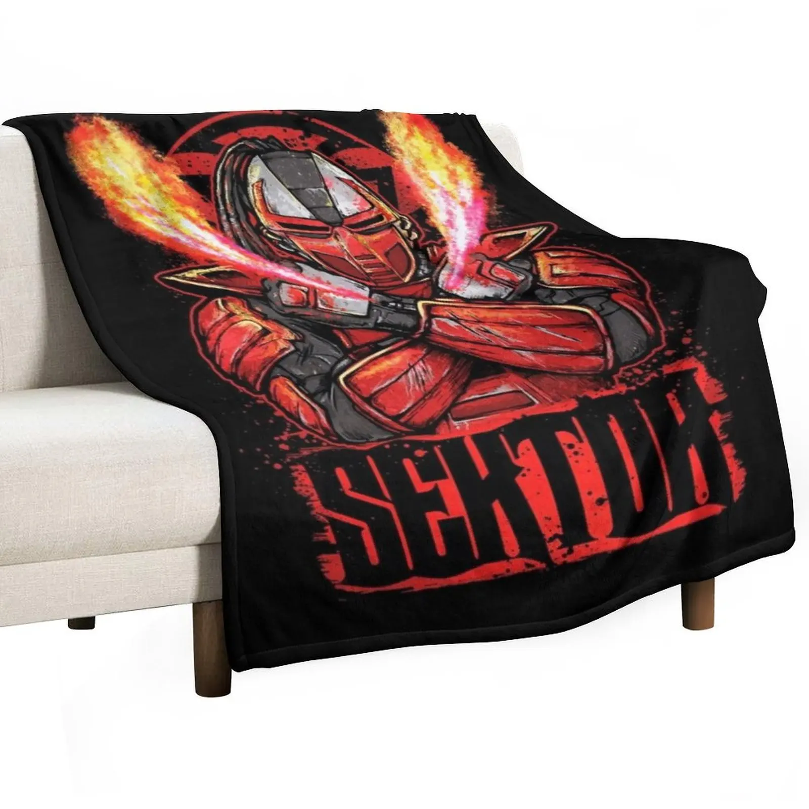 

Mortal Kombat Sektor on Fire Throw Blanket Furrys Decorative Beds Plaid for babies Blankets