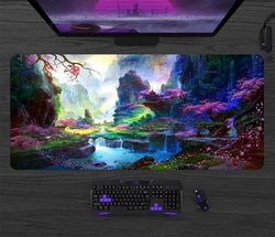 Fantasy Cherry Blossom Tree Mouse Pad Large Computer Keyboard Pad Anime Game Mouse Pad Game Pad Amazing Landscape XXL Desk Mat