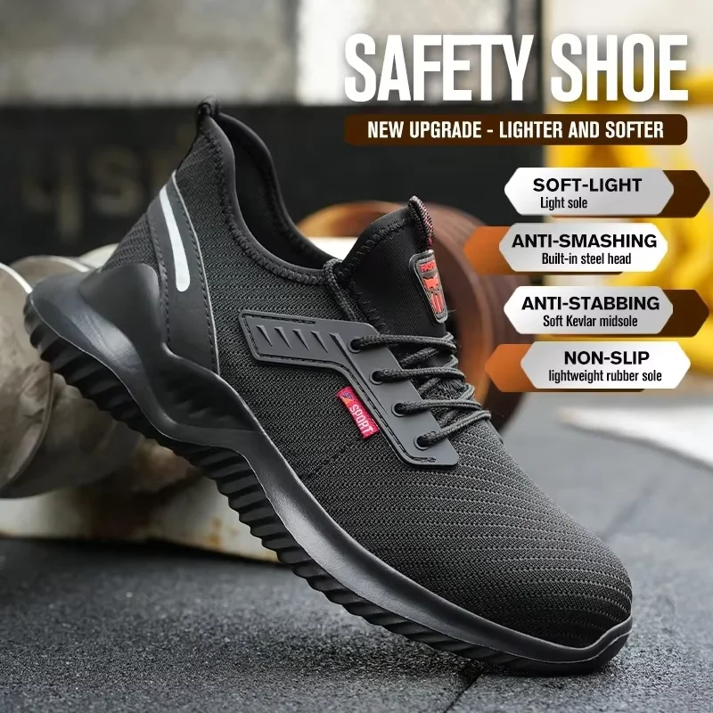 Cheap Protective Safety Shoes Men Anti-smash Anti-puncture Steel Toe Work Shoes Breathable Security Industrial Shoes Men Safety