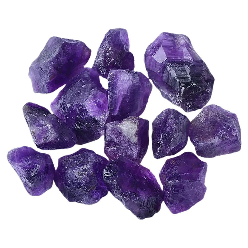 

Crafts Gemstone Raw Amethyst Ore Decorations for Home Nail Block Desk Decorate Crystals Purple