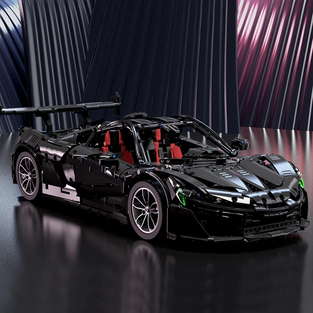 1:8 Technical Black Warrior P1 Hypercar Building Block High-Tech Racing Vehicle Car Modular Bricks Model Toy For Kid Gift Moc