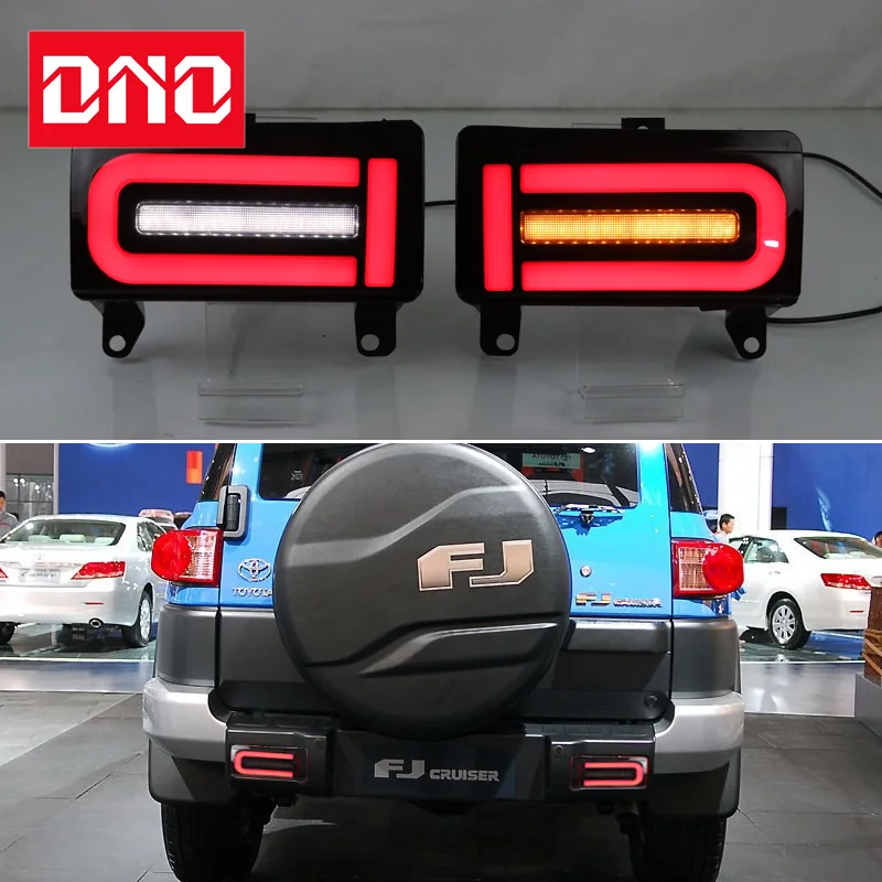 

Car LED 12V Rear Bumper Lamps For Toyota FJ Cruiser 2007 - 2021 Fog Lamps Brake Turn Signal Reflector Indicators Taillights