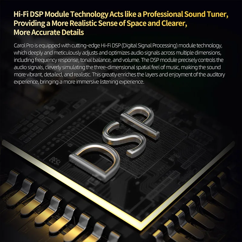 سماعة أذن KZ Carol Pro TWS بلوتوث 5.4 بميكروفون 6 ميكروفون بخاصية إلغاء الضوضاء النشطة، سماعة أذن لاسلكية مقاومة للماء داخل الأذن