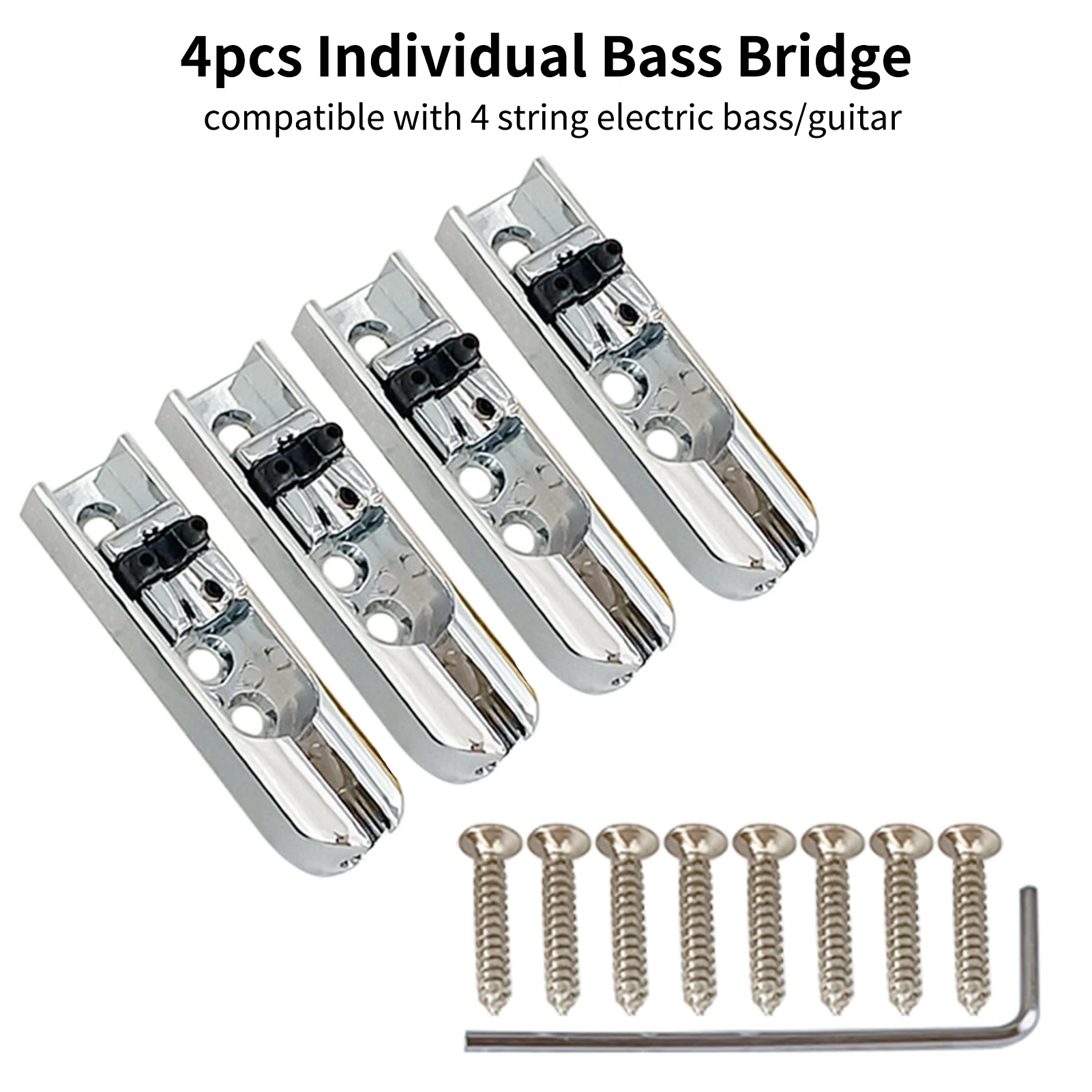 4pc Bass Guitar Bridge Individual Bass Bridge Guitar Bridge Single Individual Tailpiece Single String Bridge Bass Guitar Saddles