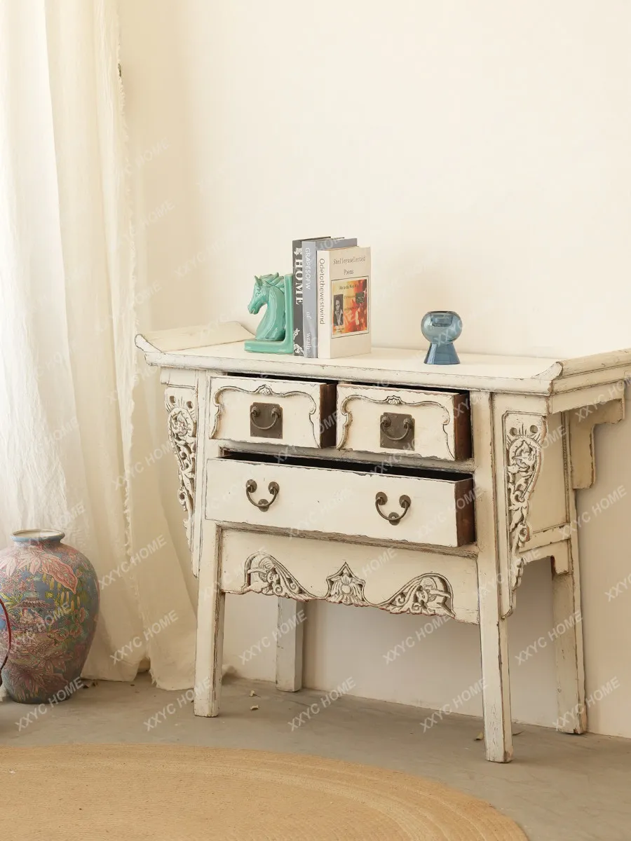 New Chinese-style elm paint, porch cabinet, foyer shoe cabinet, home decoration cabinet