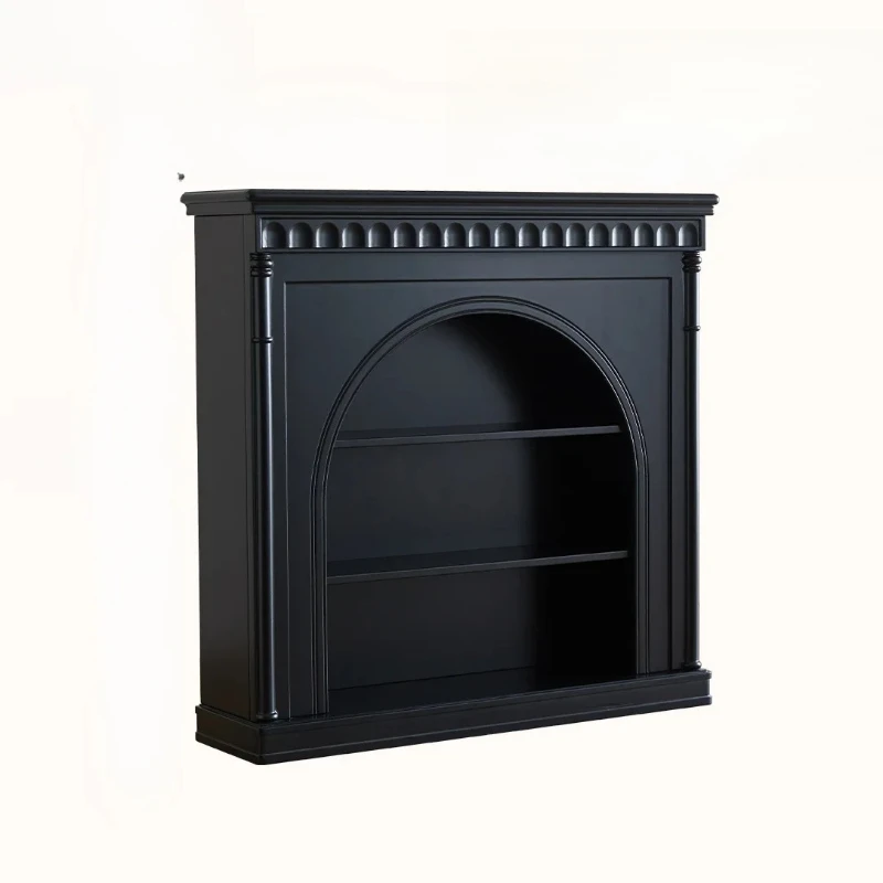 

Французский ретро-гостиная из цельного дерева, черный камин, украшение, поддельный камин, бытовой входной шкафчик