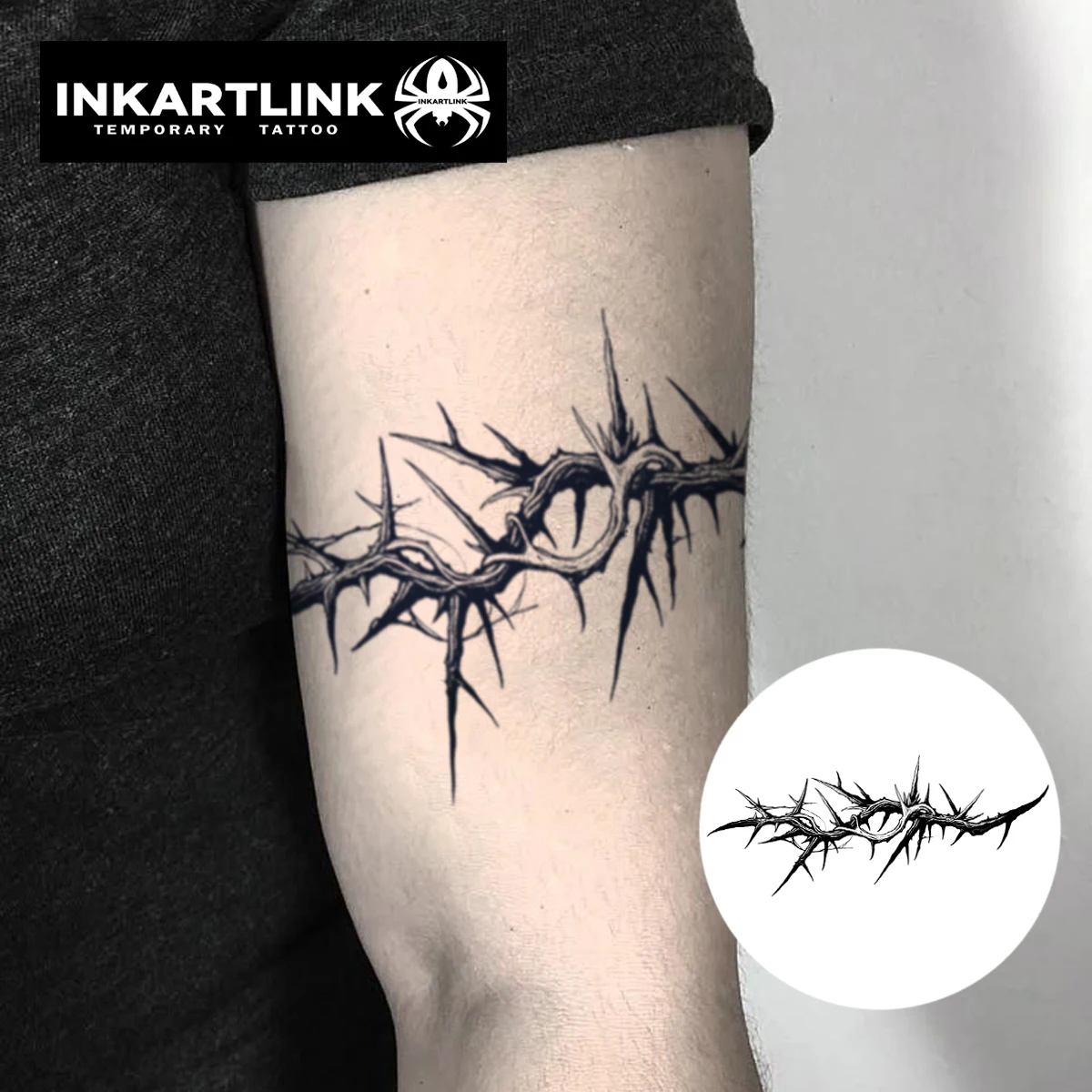 Thorns temporary tattoo sticker, waterproof magic tattoo, lasts to 15 days fake tattoo, semi permanent tattoo